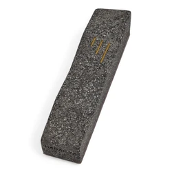 Concrete Mezuzah Case - Black- Geometric