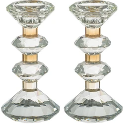 Pair of Crystal Elegant Candlesticks
