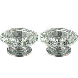 Crystal Candlesticks - Silver