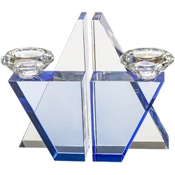 Crystal Magen David Candlesticks