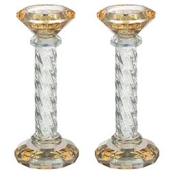 Crystal Candlesticks with Stones