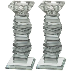 Pair of Crystal Elegant Candlesticks