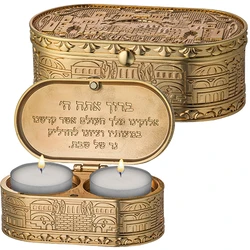 Metal Travel Size Candlesticks in a Box with cover