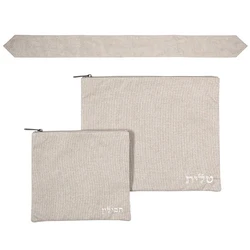 Tallit & Tefillin liinen Set with a matching Atara-Beige