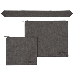 Tallit & Tefillin liinen Set with a matching Atara- Gray