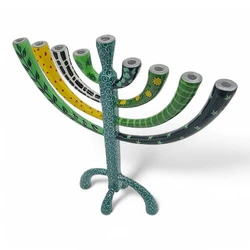 Enamel-painted aluminum menorah- Classic
