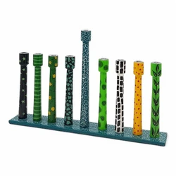 Enamel-painted aluminum menorah- PILLAR