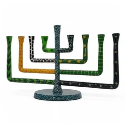 Enamel-painted aluminum menorah- RECTANGLE