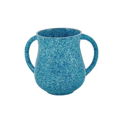 Netilat Yadayim Cup - Faux Marble - Light Blue