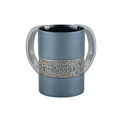 Netilat Yadayim Cup + Metal Cutout - Blue