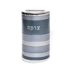 Tzedakah Box - Full Rings - Grays