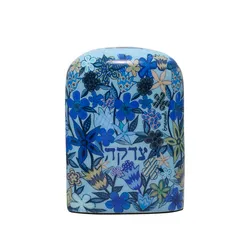 Tzedakah Box - Flowers Blue