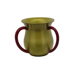 Anodized, hand-painted enamel on aluminum Washing Cup- Gold