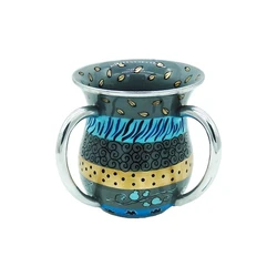 Hand-painted enamel on aluminum- Washing Cup- Green