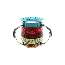 Hand-painted enamel on aluminum- Washing Cup- Green