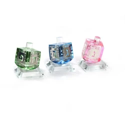 Small Crystal Spining dreidel set- Green,Blue,Pink- Metal cut-out