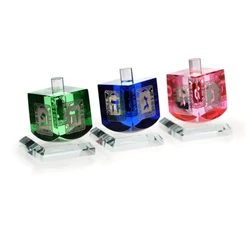 Large Crystal Spining dreidel set-Green,Blue,Pink- Metal cut-out