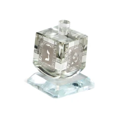 Crystal Spining dreidel- Silver Metal cut-out