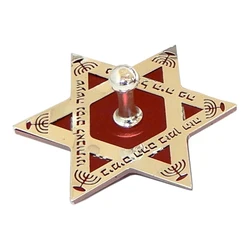 Wooden Dreidle with a metal cut-out