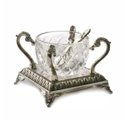 open single salt cellar including stand and spoon