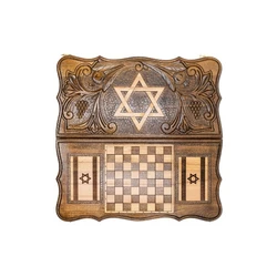 Star of David with a grapevine and Israeli flags Chess & Backgammon Set