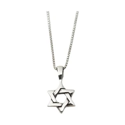 Sterling Silver Star of David Necklace- Small & Smooth Design