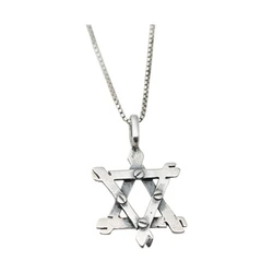 Sterling Silver Star of David Necklace-Ranch Design