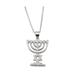 Sterling Silver Mnorah Necklace & A Star of David