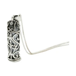Sterling Silver Mezuzah Necklace with Shema Israel Paper Scroll