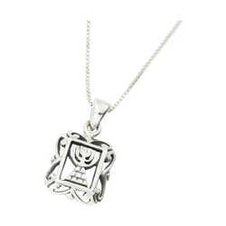 Sterling Silver Necklace- Small Mnorah
