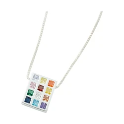Sterling Silver Necklace- Hoshen Stones - Shiny