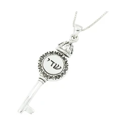 Sterling Silver Necklace- Key of Blessing- Large