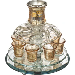 Crystal Wine Fountain with 8 Small Cups- Champagne