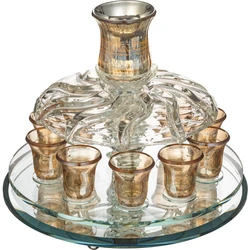 Crystal Wine Fountain with 10 Small Cups- Champagne
