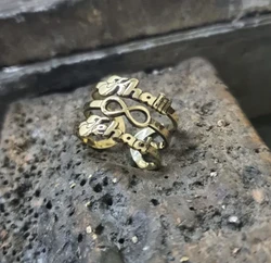 Personalized Infinity Ring- Two Names- Hebrew or English