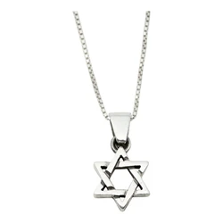 Sterling Silver Star of David Necklace- Small Minimalist Design