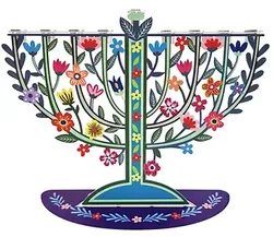Floral Chanukah Menorah