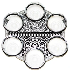 Rosh Hashanah Seder Plate- Floral & Filigree