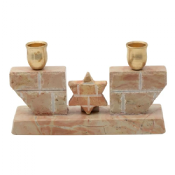 Red Jerusalem Stone Shabbat Candlesticks – Kotel Design