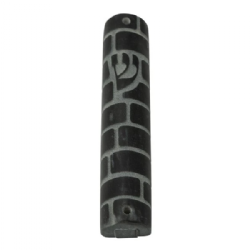 Jerusalem Stone Mezuzah Case- Kotel- Gray
