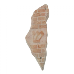 Jerusalem Stone Mezuzah Case- Map of Israel- Reddish