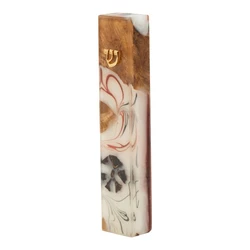 Handcrafted Epoxy & Wood Mezuzah – Medium- White