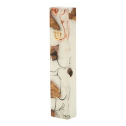 Handcrafted Epoxy & Wood Mezuzah – Medium- White