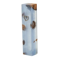 Handcrafted Epoxy & Wood Mezuzah – Small- Light Blue