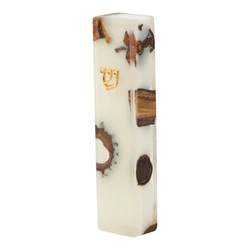Handcrafted Epoxy & Wood Mezuzah – Small- White