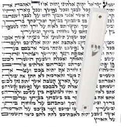 Plastic Mezuzah Case - White- with Scroll