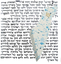 Map of Israel Terrazzo Mezuzah Case with Scroll