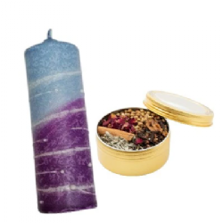 Handmade Havdalah Set from Israel – Candle and Spices – Cylinder