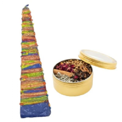 Handmade Havdalah Set from Israel – Candle and Spices – Colorful