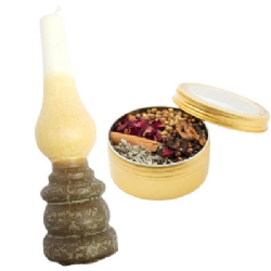 Handmade Havdalah Set from Israel – Candle and Spices – Brown